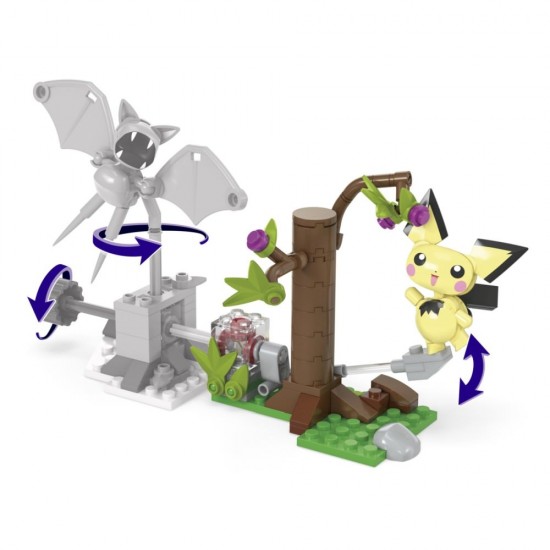 Set de constructie Pokemon Mega 84 piese - Forajele forestiere ale lui Pichu