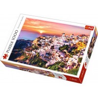 Puzzle Trefl 1000 piese - Apus in Santorini