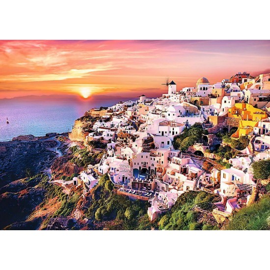 Puzzle Trefl 1000 piese - Apus in Santorini