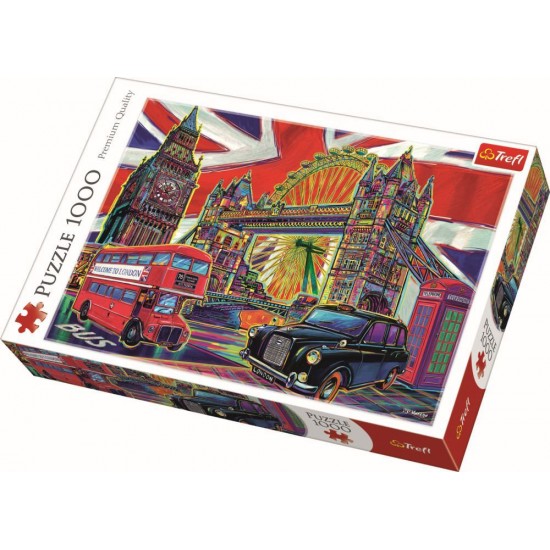 Puzzle Trefl 1000 piese - Londra in culori