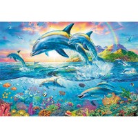 Puzzle Trefl 1500 piese - Familia de delfini