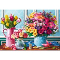 Puzzle Trefl 1500 piese - Glastre cu flori