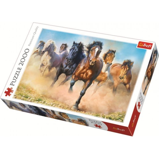 Puzzle Trefl 2000 piese - Herghelie de cai galopand