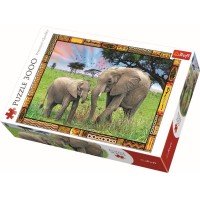Puzzle Trefl - Elefanti in savana 3000 piese