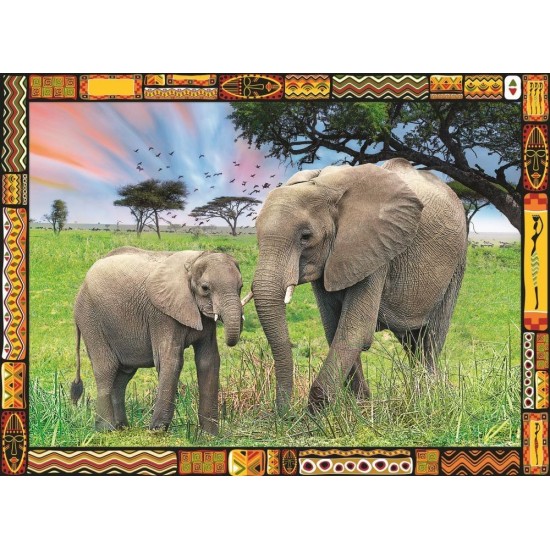 Puzzle Trefl - Elefanti in savana 3000 piese