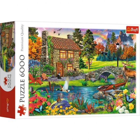 Puzzle Trefl 6000 piese - Casuta din munti