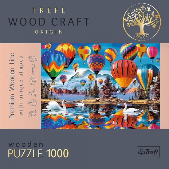 Puzzle din lemn 1000 piese Trefl - Baloane colorate