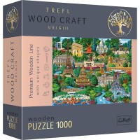 Puzzle din lemn 1000 piese Trefl - Obictivele turistice faimoase din Franta