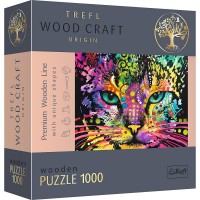 Puzzle din lemn 1000 piese Trefl - Pisicuta colorata