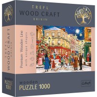 Puzzle din lemn 1000 piese Trefl - Strada pregatita de Craciun