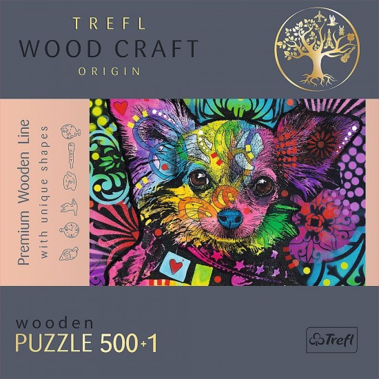 Puzzle din lemn 500+1 piese Trefl - Catelusii dragalasi