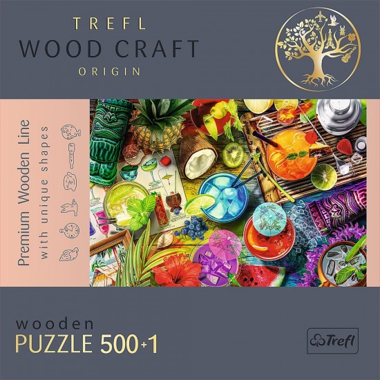 Puzzle din lemn 500+1 piese Trefl - Cocktailuri colorate