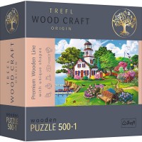 Puzzle din lemn 500+1 piese Trefl - Port in timpul verii