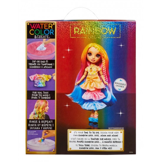 Papusa cu ochi caprui Rainbow High Watercolor and Create 