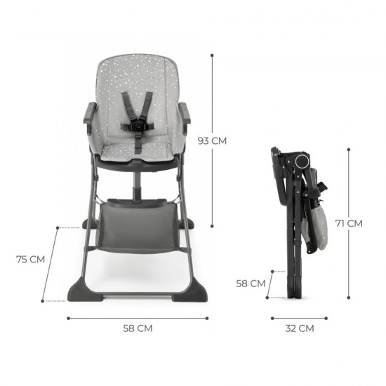 Scaun de masa pliabil Kinderkraft Foldee grey