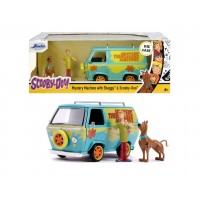 Set microbuz metalic scara 1:24 cu 2 figurine Scooby-Doo si Shaggy