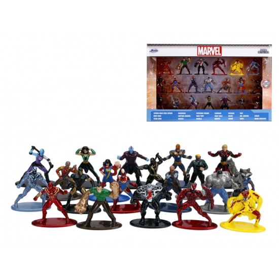 Set 20 de figurine metalice cu eroii Marvel si figurina Iron Man inclusa