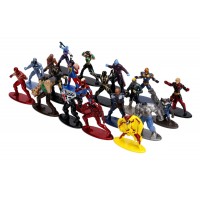 Set 20 de figurine metalice cu eroii Marvel si figurina Iron Man inclusa