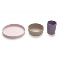 Set 3 recipiente silicon hrana bebe Melii - Purple Pink Grey