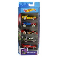 Set 5 masini Hot Wheels cu roti fluorescente