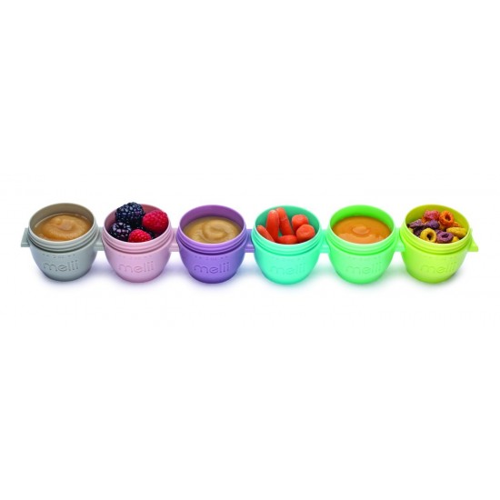 Set 6 recipiente silicon Snap and Go Melii 59 ml