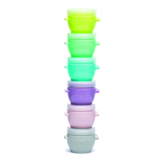 Set 6 recipiente silicon Snap and Go Melii 59 ml