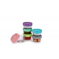 Set 6 recipiente sticla pentru hrana bebe Melii 59 ml