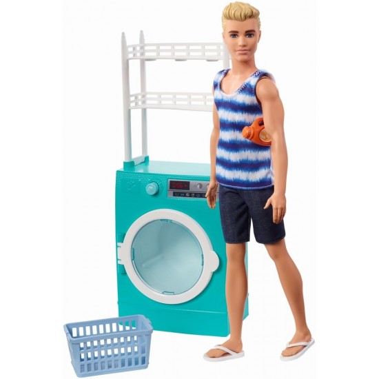 Set de joaca Barbie - Ken cu mobilier si accesorii spalatorie