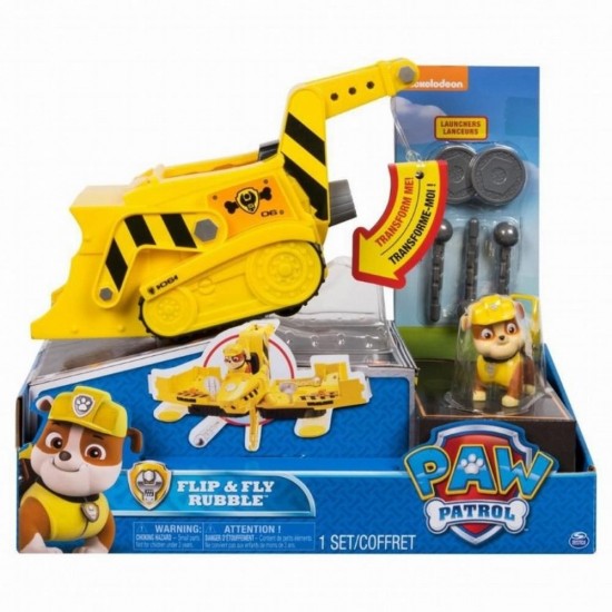 Set de joaca Spin Master Paw Patrol vehicul Flip and Fly Rubble