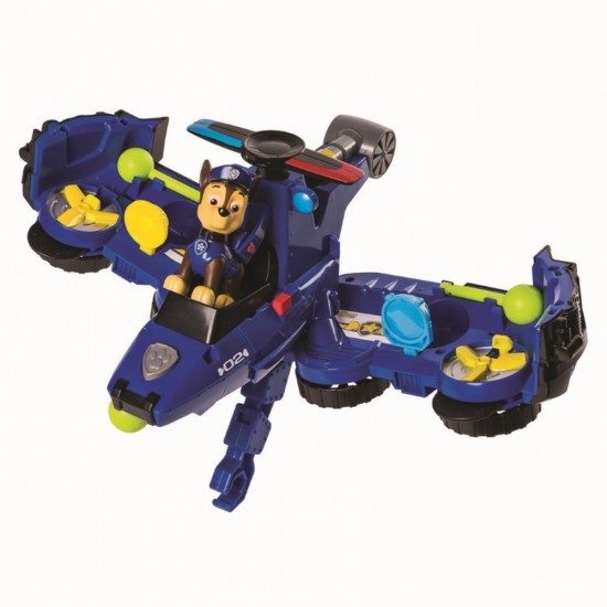 Set de joaca vehicul transformabil 2 in 1 Chase Flip and Fly Patrula Catelusilor