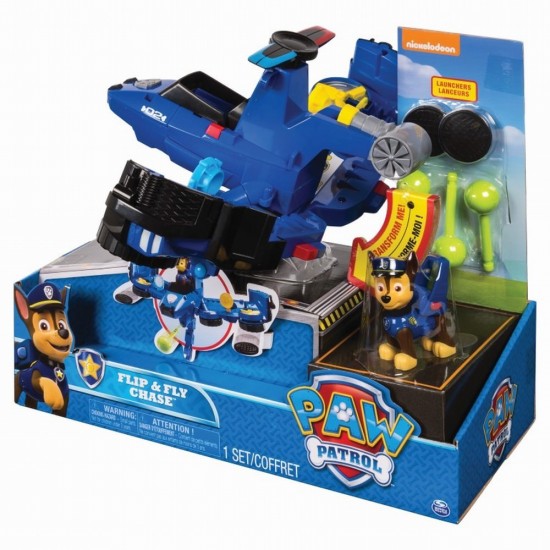 Set de joaca vehicul transformabil 2 in 1 Chase Flip and Fly Patrula Catelusilor