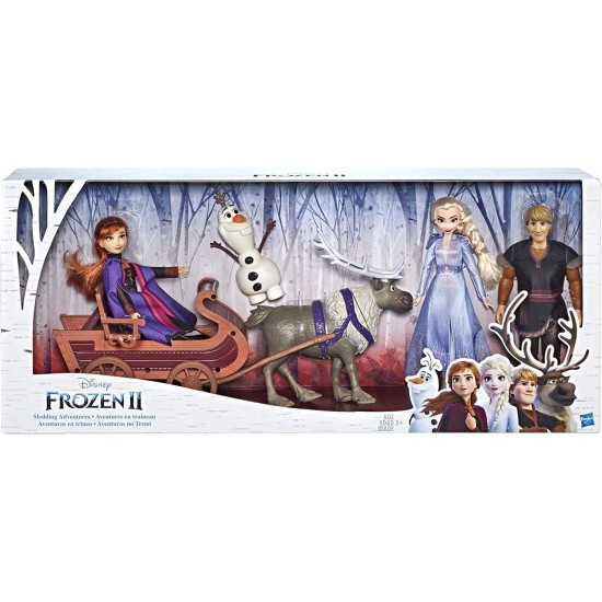 Set de joaca cu 5 personaje Frozen 2 - Aventuri pe sanie