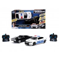 Set 2 masinute Fast and Furious cu telecomanda Toyota Supra si Dodge Charger SRT scara 1:16