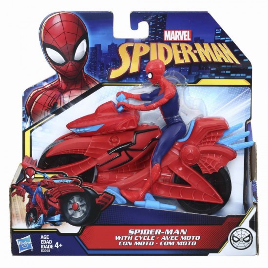 Figurina Spiderman cu motocicleta
