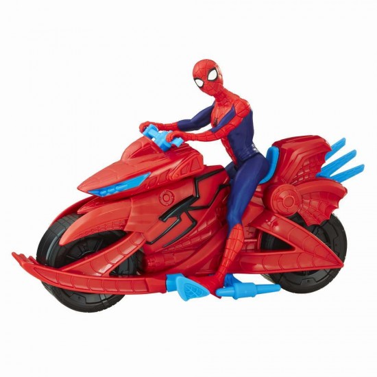Figurina Spiderman cu motocicleta