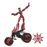 Figurina flexibila Spiderman cu motocicleta