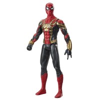 Figurina Spiderman cu costum rosu, negru si auriu 30 cm
