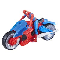 Set figurina si vehicul Spiderman Web Blast Cycle