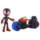 Set motocicleta si figurina Miles Morales Spider Man Spidey Prietenii Extraordinari 10 cm