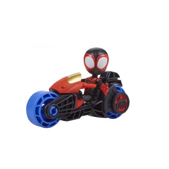 Set motocicleta si figurina Miles Morales Spider Man Spidey Prietenii Extraordinari 10 cm