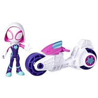 Set motocicleta si figurina Ghost Spider Spidey Prietenii Extraordinari 10 cm