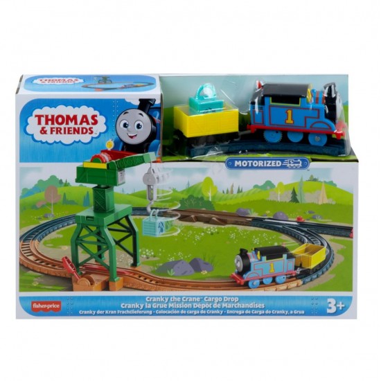 Set de joaca Thomas cu locomotiva Cranky motorizata si accesorii