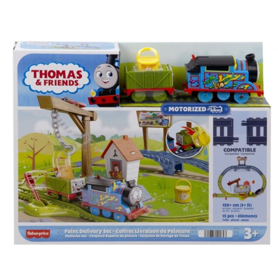 Set de joaca Thomas Paint Delivery cu locomotiva motorizata 