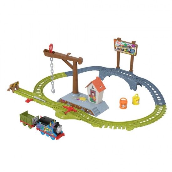 Set de joaca Thomas Paint Delivery cu locomotiva motorizata 