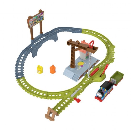 Set de joaca Thomas Paint Delivery cu locomotiva motorizata 