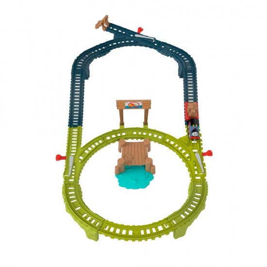 Set de joaca cu locomotiva Push Along Thomas si accesorii