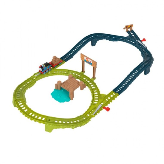 Set de joaca cu locomotiva Push Along Thomas si accesorii