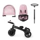 Tricicleta pentru copii Kinderkraft Easytwist Mauvelous Pink cu scaun reversibil si copertina protectie UV