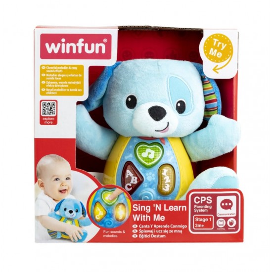 Jucarie interactiva bebe Winfun - Canta si invata cu catelusul Blueberry