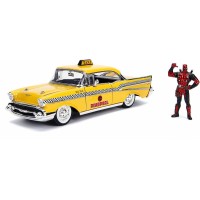Masinuta de metal Yellow Taxi Chevy 1957 scara 1:24